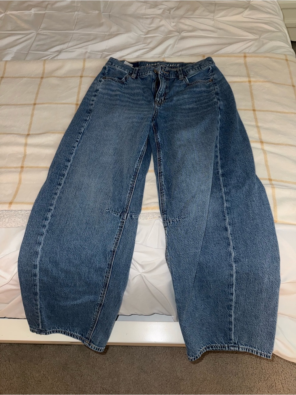 American Eagle Dreamy Drape Barrel Jeans